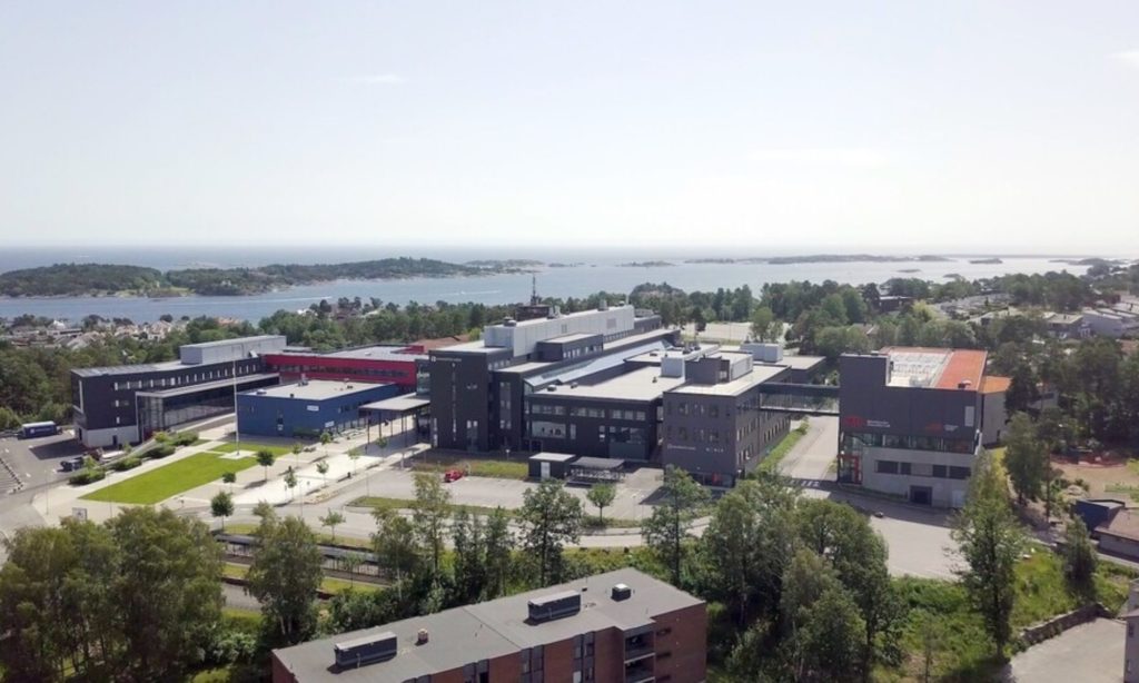 Areal view of UiA Campus in Grimstad 
